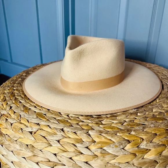 Lack of Color Ivory Rancher Wool Felt Oversized Fedora in Beige main image 9
